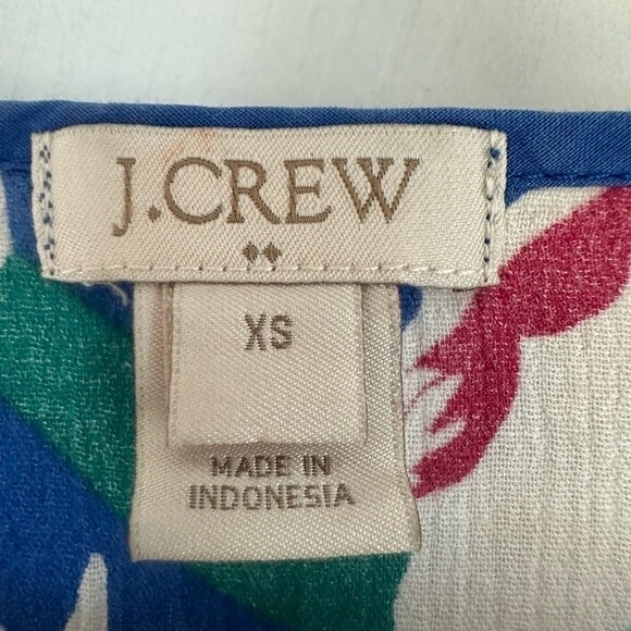 J. Crew floral tunic women’s top size XS tropical flowers Hawaiian - Picture 4 of 7